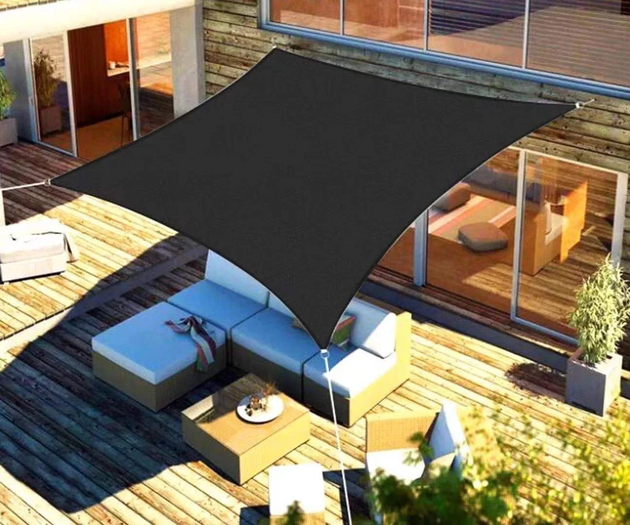 Toldo impermeable para patio, piscina, toldo rectangular para