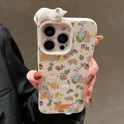 3D Cute Cartoon Animal Pattern Shockproof Soft Silicone Phone Case - Poco X5 (Antique white)