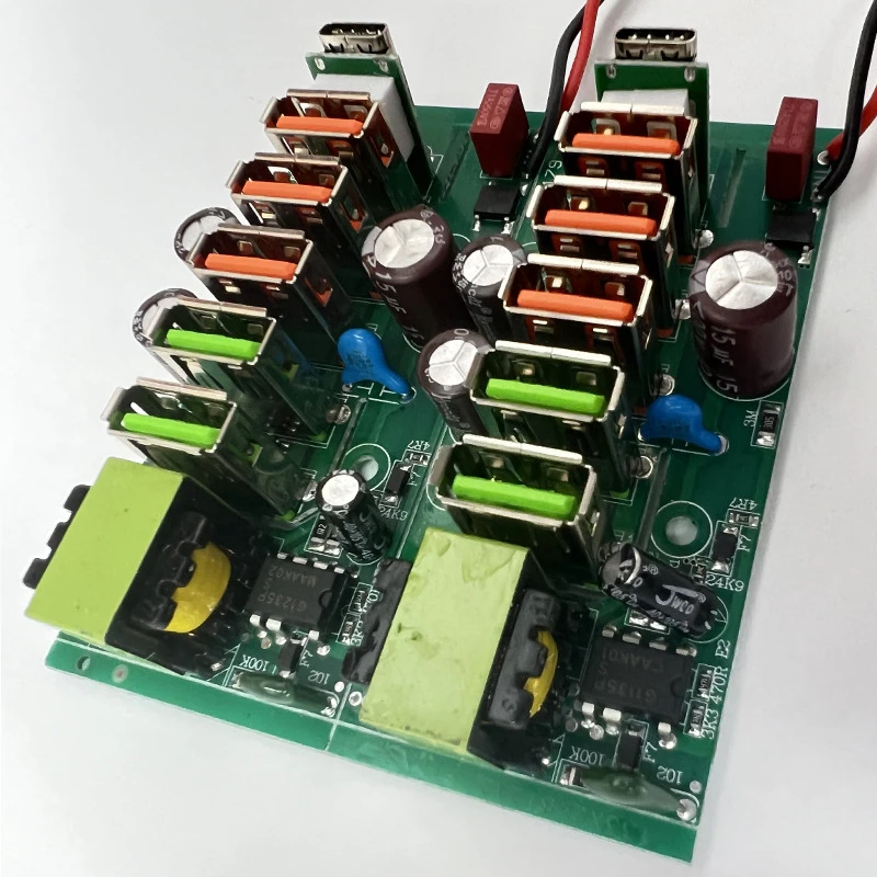 휴대폰 고속 충전 보드 전원 어댑터 모듈, USB + C타입 출력, 5V 2A, 5 포트