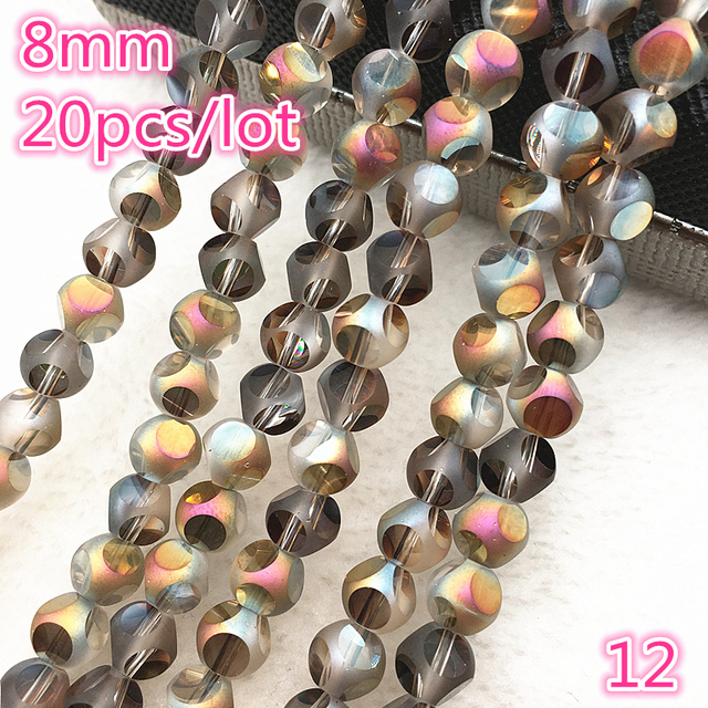 20pcs 8mm Austria Crystal Earrings Choker Bead Glass Bead Spacer Bead For Jewelry Making Necklace