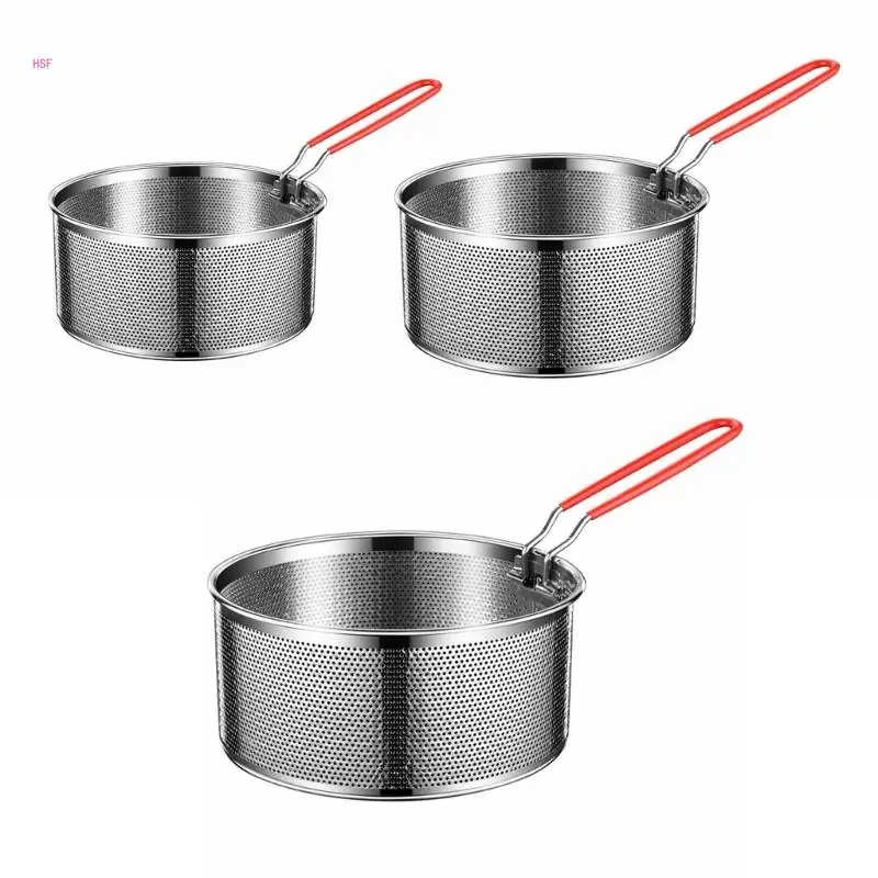 

Kitchen Tableware Frying Basket Portable Kitchen Cooking Strainers Colander