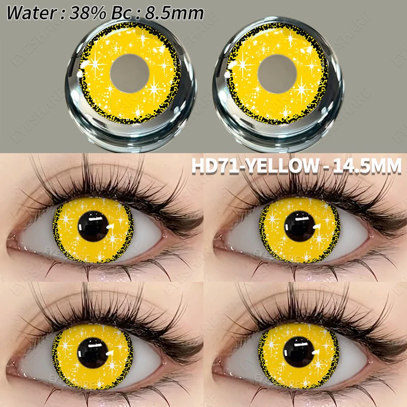 EYESHARE Cosplay Farbige Kontaktlinsen 2 Stück Bunte Kontaktlinsen Blau Anime Kontakt Halloween Make-up Kontaktfarblinsen – Detail 10