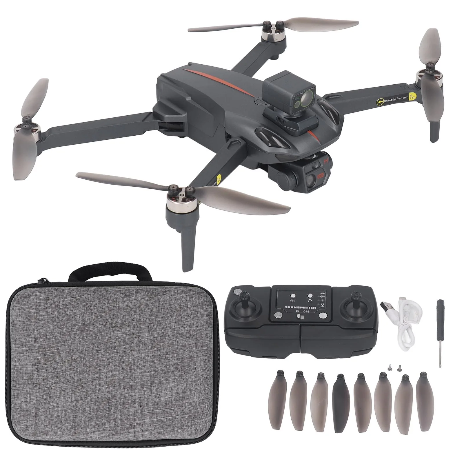 RC Quadcopter 360 Degree Rolling Stunt RC Drone Strong Wind Resistance Optical Flow Hovering with Storage Bag for Photography