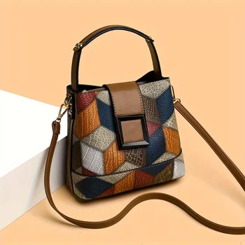 Simple Bucket Bag, Trendy Top Handle Purse, Women's Fashion Hanbag Shoulder Bag, 2