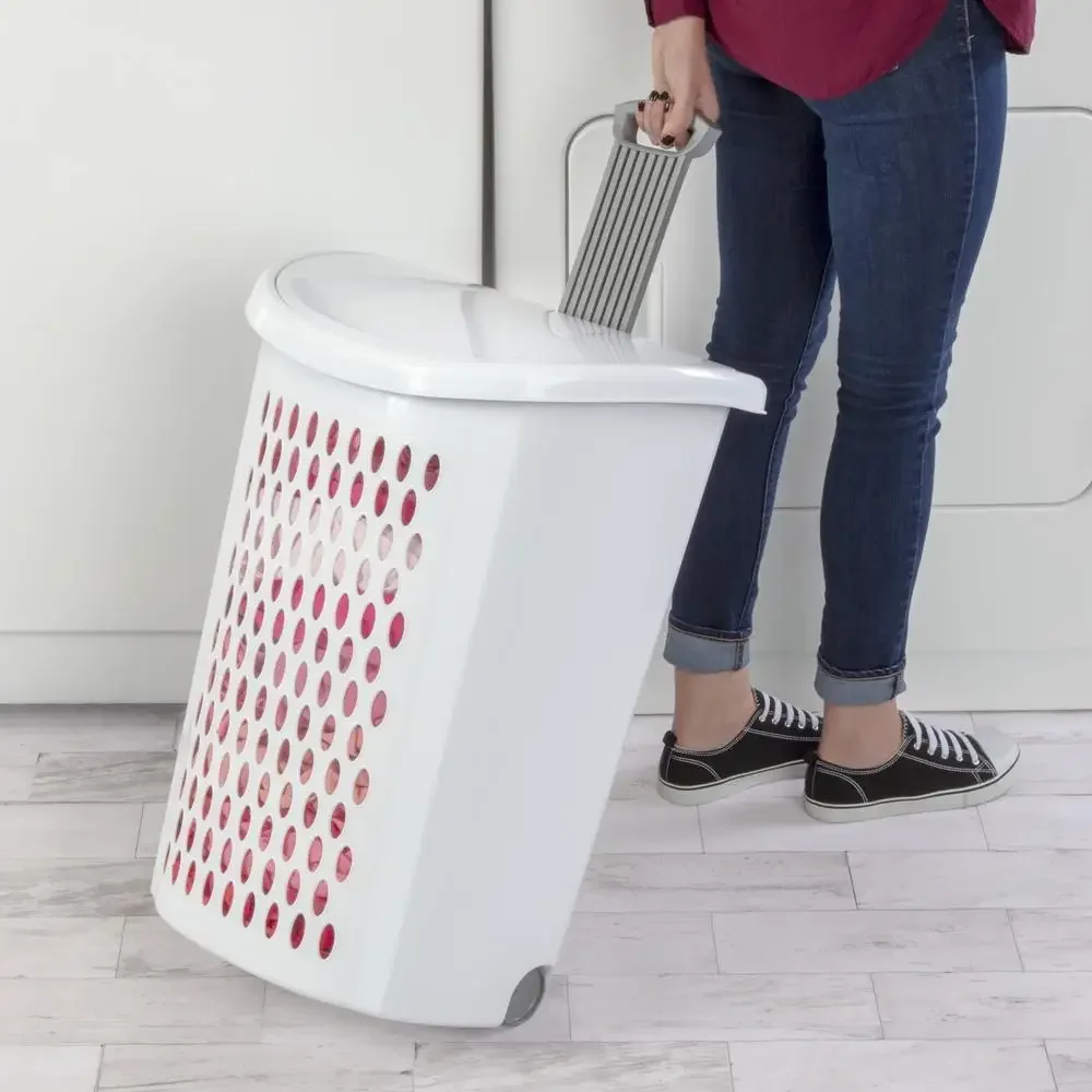 Laundry Hampers Set of 2 Wheeled Portable Storage Basket