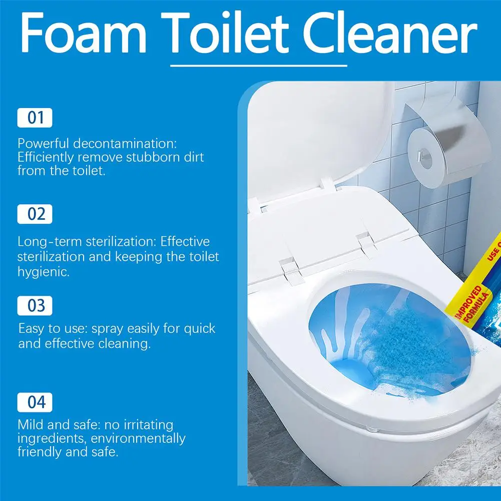 Foaming Toilet Cleaner Effortless Cleaning Odor Elimination Clear Fragrance Toilet Powder Multi-Purpose Cleaner 1/2/3Pcs