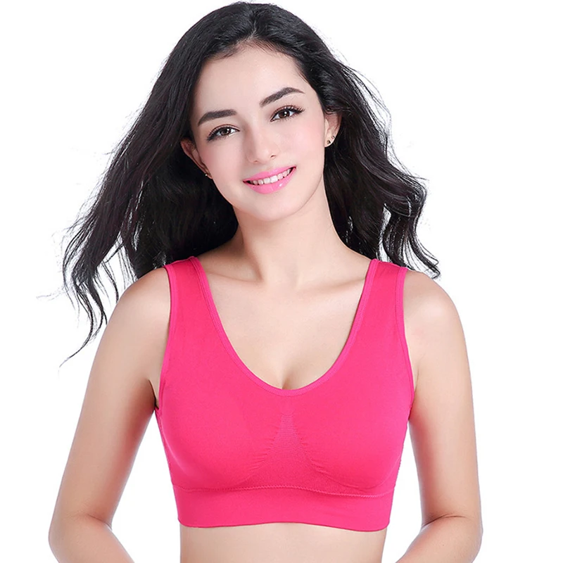 Sports Bras For Women Chest Pad Plus Large Big Size Gym Fitness Underwear  Push Up Elasticity Breathable Female Comfort Yoga Bra - Sports Bras -  AliExpress