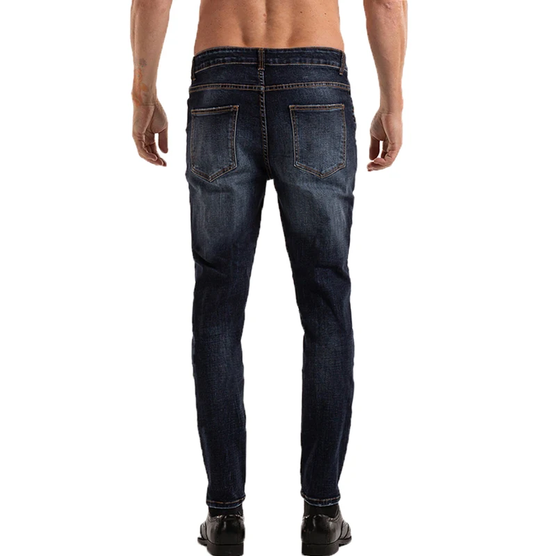 GINGTTO Baggy Jeans for Men Trousers Slim Fit Streetwear Clothing Denim Pants Male Stretchy Waist Plus Size New Arrivals HF102