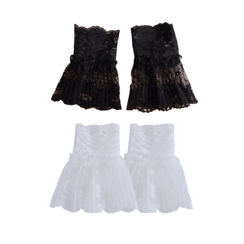 

New Wedding Party Pleated Ruffle Cuffs Delicate Wrist Cuffs Embellishment for Bride