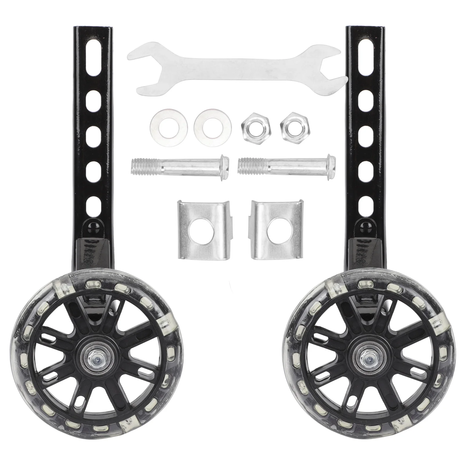 

2Pcs Children Bike Auxiliary Wheels Riding Compatible For 12-20 Inch Wheel Adjustable Wheels Balance Flash Cycling Part