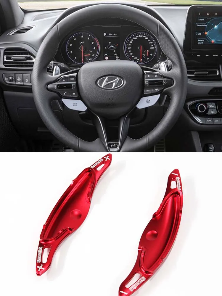 For Hyundai I30 -22 Red Interior Accessories Steering Wheel DSG Shift Paddle Shifter Extension Sports