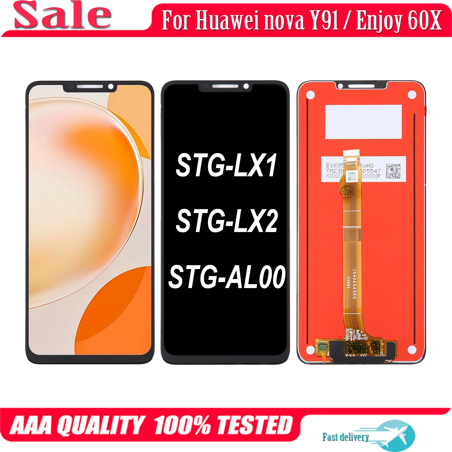 

Original For Huawei Nova Y91 STG-LX1 STG-LX2 LCD Display Touch Screen Digitizer Assembly For Huawei Enjoy 60X STG-AL00 LCD