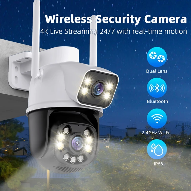 camara vigilancia wifi exterior Cámara de vigilancia inalámbrica para  exteriores, videocámara de seguridad impermeable con Wifi de 6MP, detección  humana por Ia, Dahua, CCTV, IP, visión nocturna - AliExpress