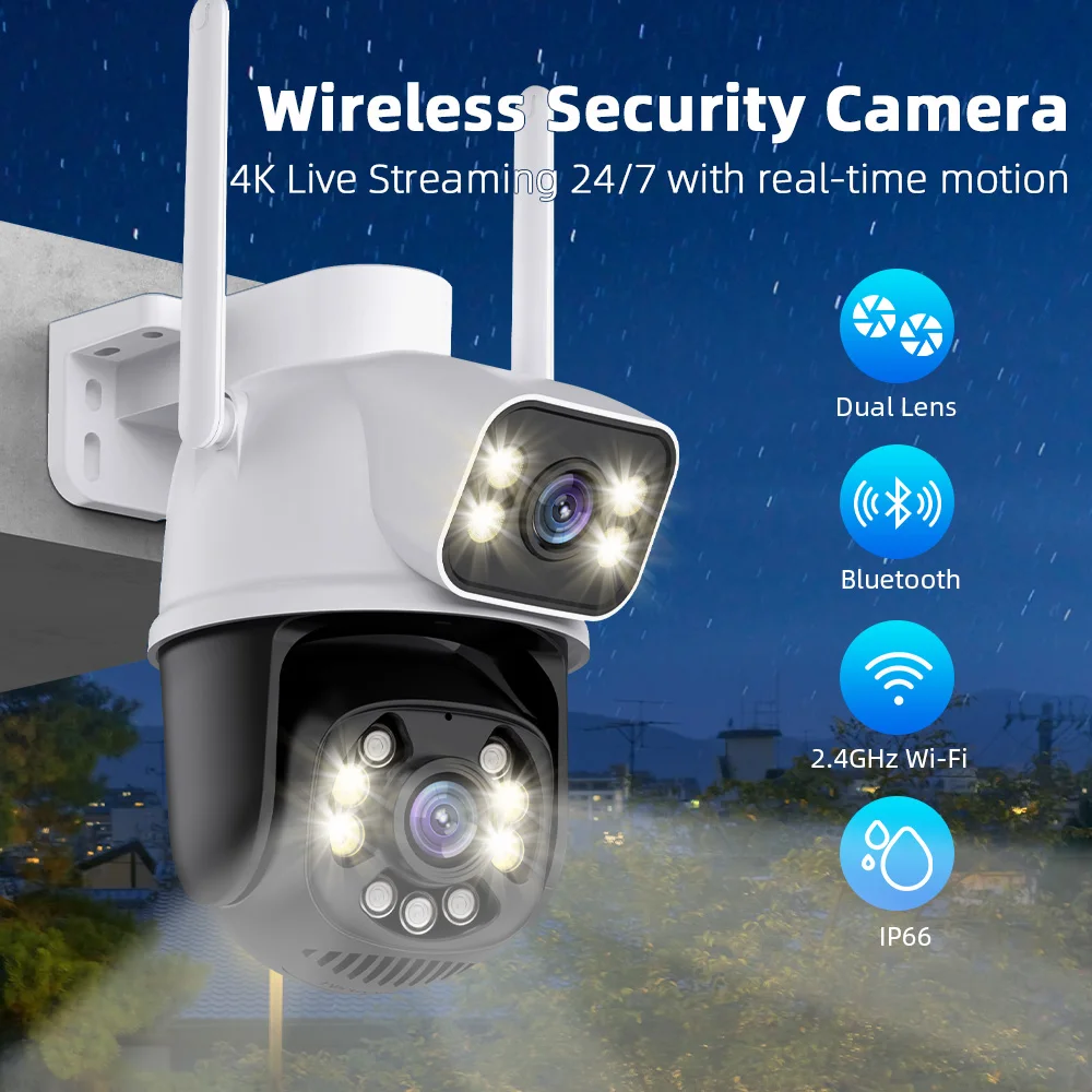 Camara Wifi De Seguridad Para Casas IP Interior Exterior Vigilancia  Inalambrica