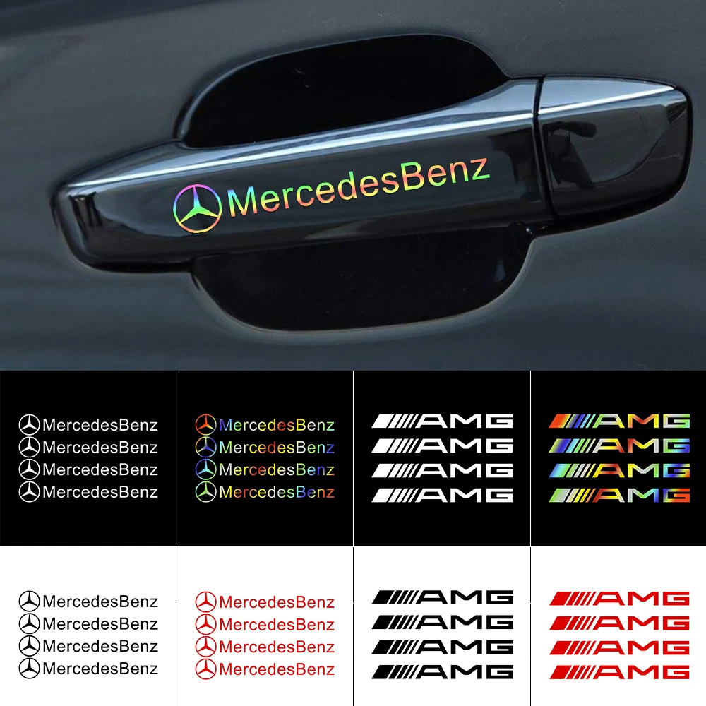 4 шт., защитные наклейки на автомобильные двери Mercedes benz A B R G Class AMG GLK GLA CLA W204 W211 W176 W124