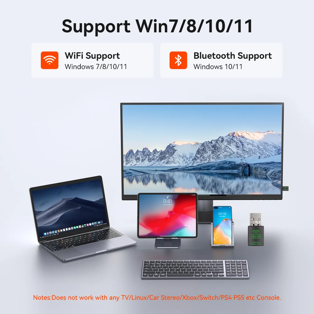 900Mbps USB WiFi Bluetooth Adapter 2 IN 1 Dual Band 2.4G/5GHz Wi-Fi Dongle High-Speed Wireless Network Card Receiver PC Laptop