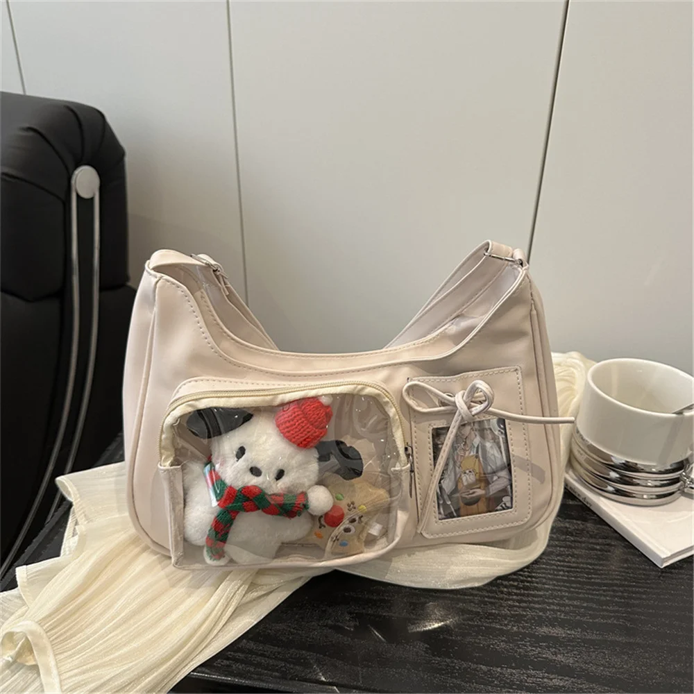 Y2k Transparent Ita Bag Versatile Trendy Doll Bag For Women Casual Purse Lolita Handbag Student Japanese Korean Crossbody Bag
