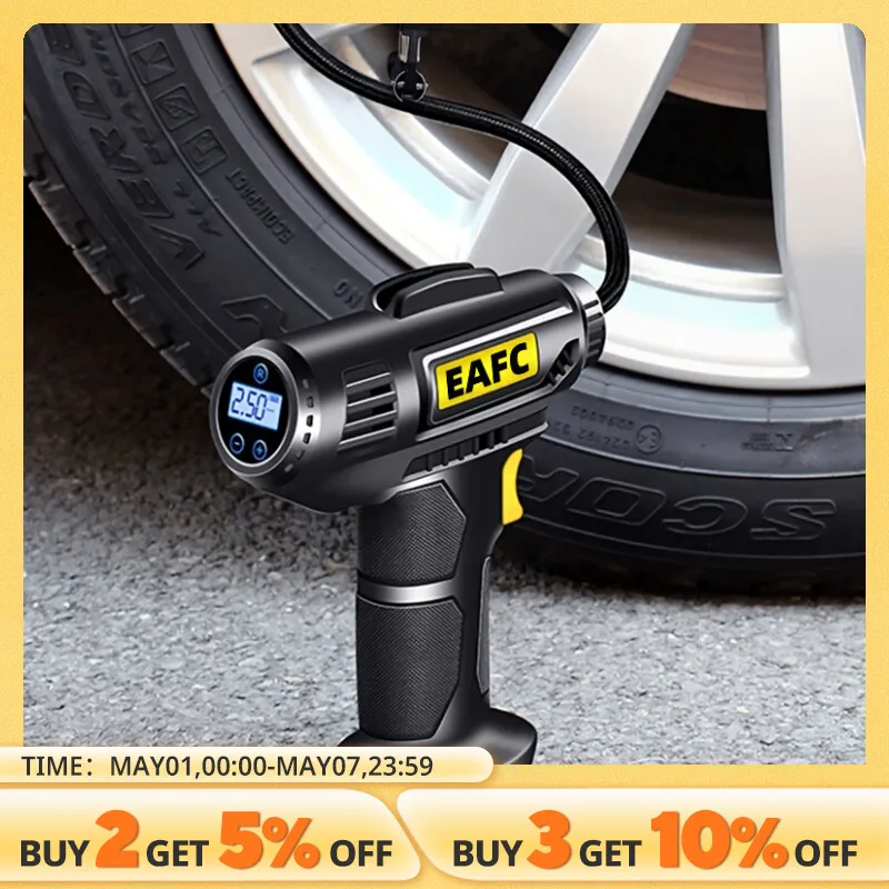 Bomba de aire portátil para coche, de 12V compresor de aire, inflador Digital para motocicletas, bicicleta, barco, inflado de neumáticos con luz Led