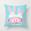 45x45cm Happy Easter Cushion Cover Spring  Home Decorative Flower Garland Rabbit  Egg Print Pillow Case 4