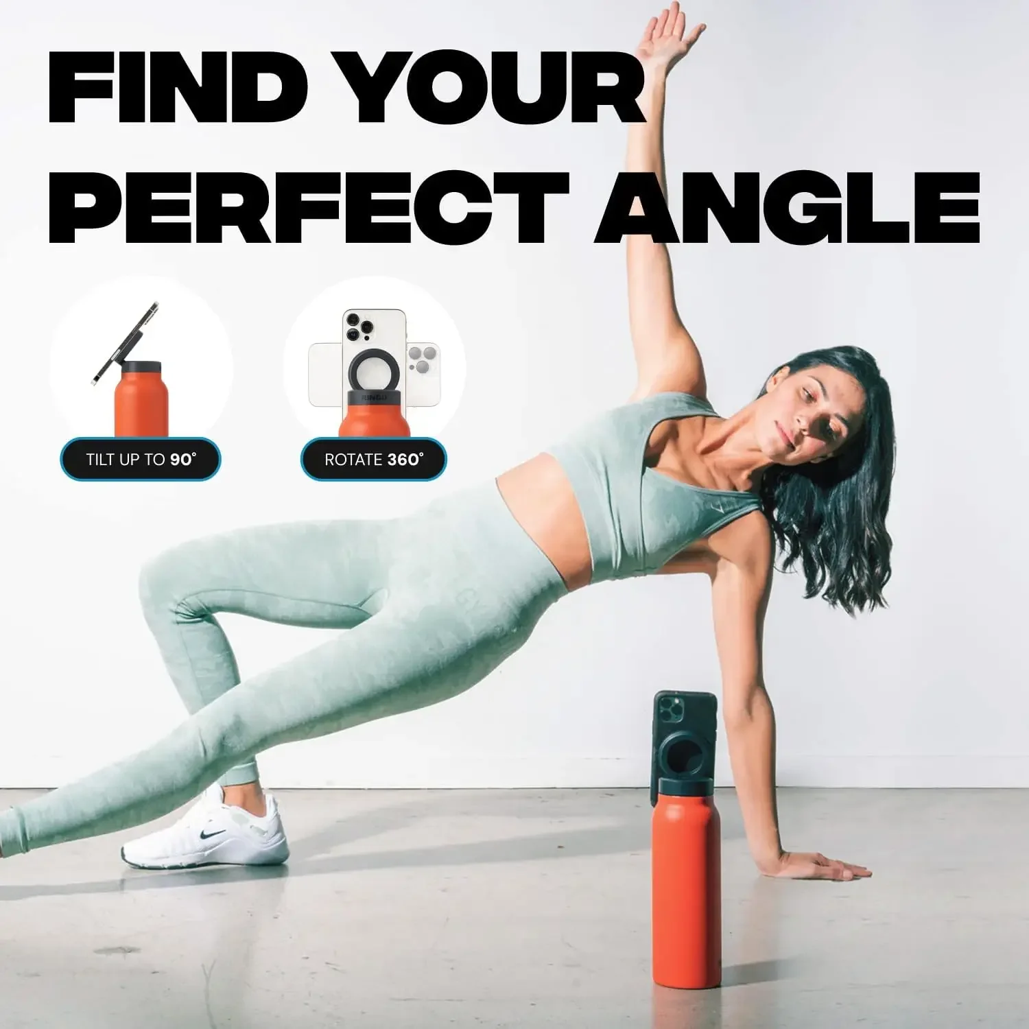 2024 720ml Unique Magnet Water Bottle 304 Stainless Steel Insulated Magsafe Water Bottle with Magnetic Cell Phone Holder view 3