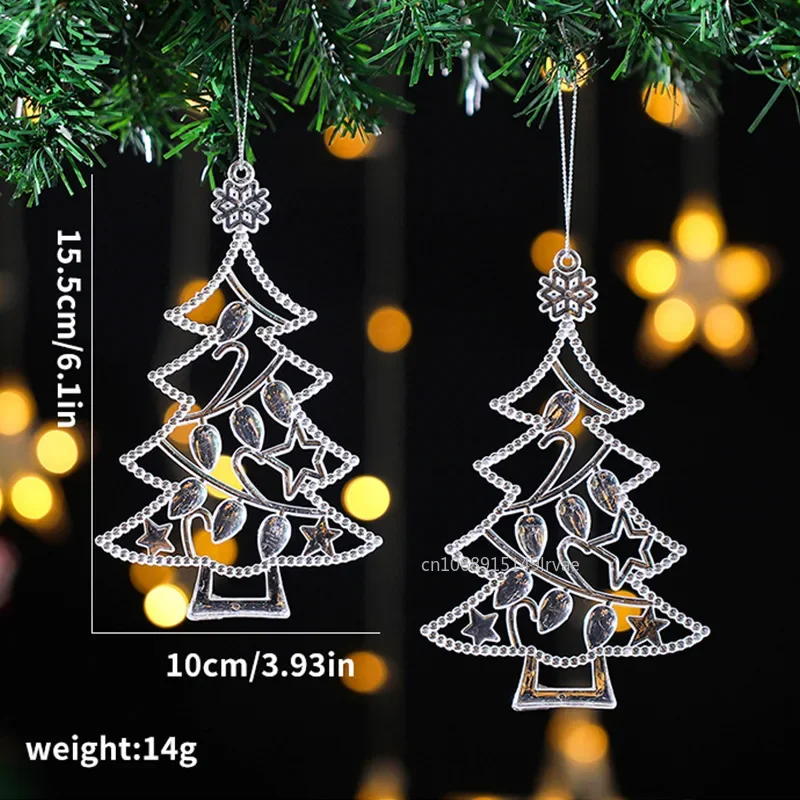 2PCS/Set Christmas Decor Crystal Acrylic Ornaments Deer Angel Xmas Tree Unicorn Hanging Pendants Navidad 2025 New Year Gift