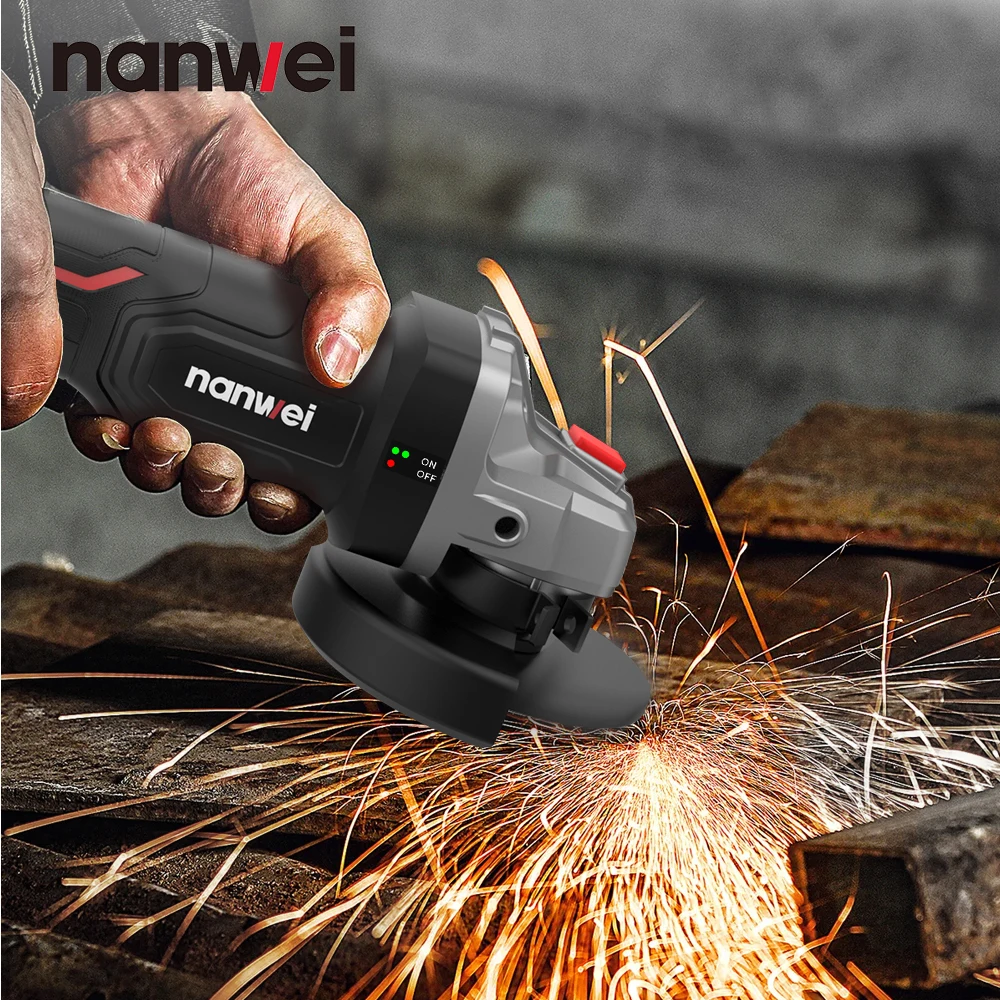Brushless 21V Li-ion Angle Grinder NANWEI NEW UPGRADE NEW SERIES Rechargeable Polishing Machine Grinding Machine Cutting Machine 4