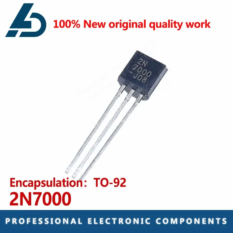 100x 2N7000 MOSFET N-Kanal Transistor – TO-92, 60V, 0,3A, Für Elektronikprojekte