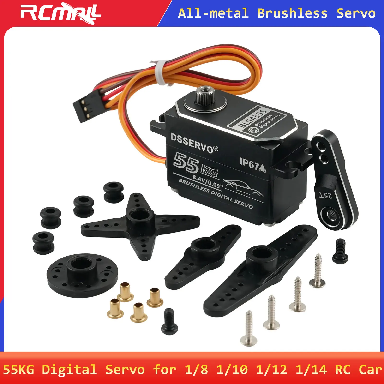 Servo numérique sans brosse 55KG Dsservo BLS4355 180/270° pour RC