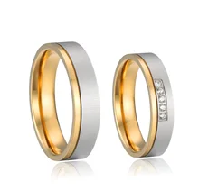 

wedding rings for couples lover's alliance couples anniversary 14k gold plated stainless steel ring marriage