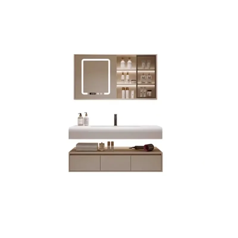 French Light Luxury Cream Style Bathroom Cabinet Washbasin Combination Modern Minimalist Skin Integrated Toilet Furniture YX50BC