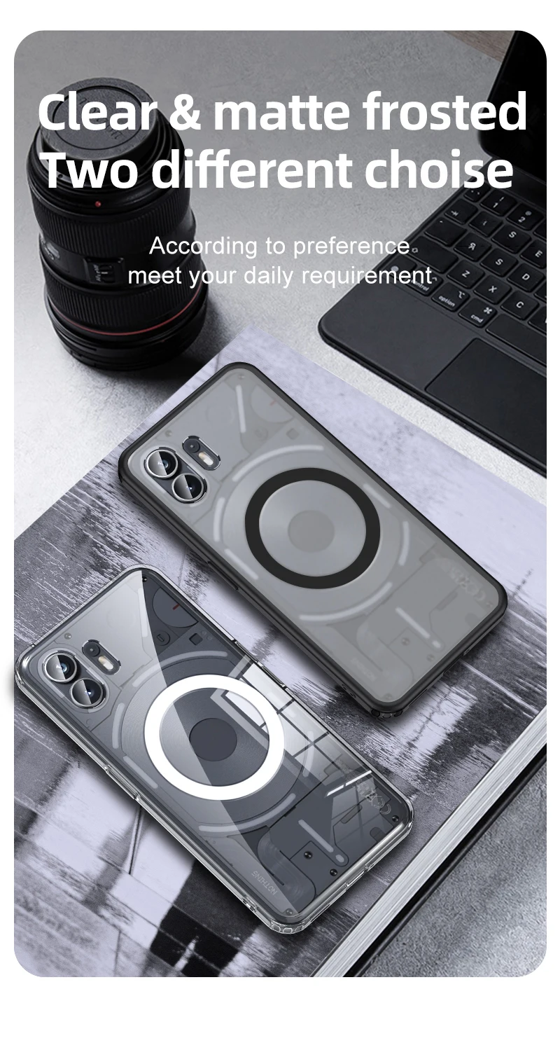 For Nothing Phone 2 1 Case Airbags Shockproof Magnetic Wireless Charging Case Shell For Nothing Phone2 Phone1 Protection Cover