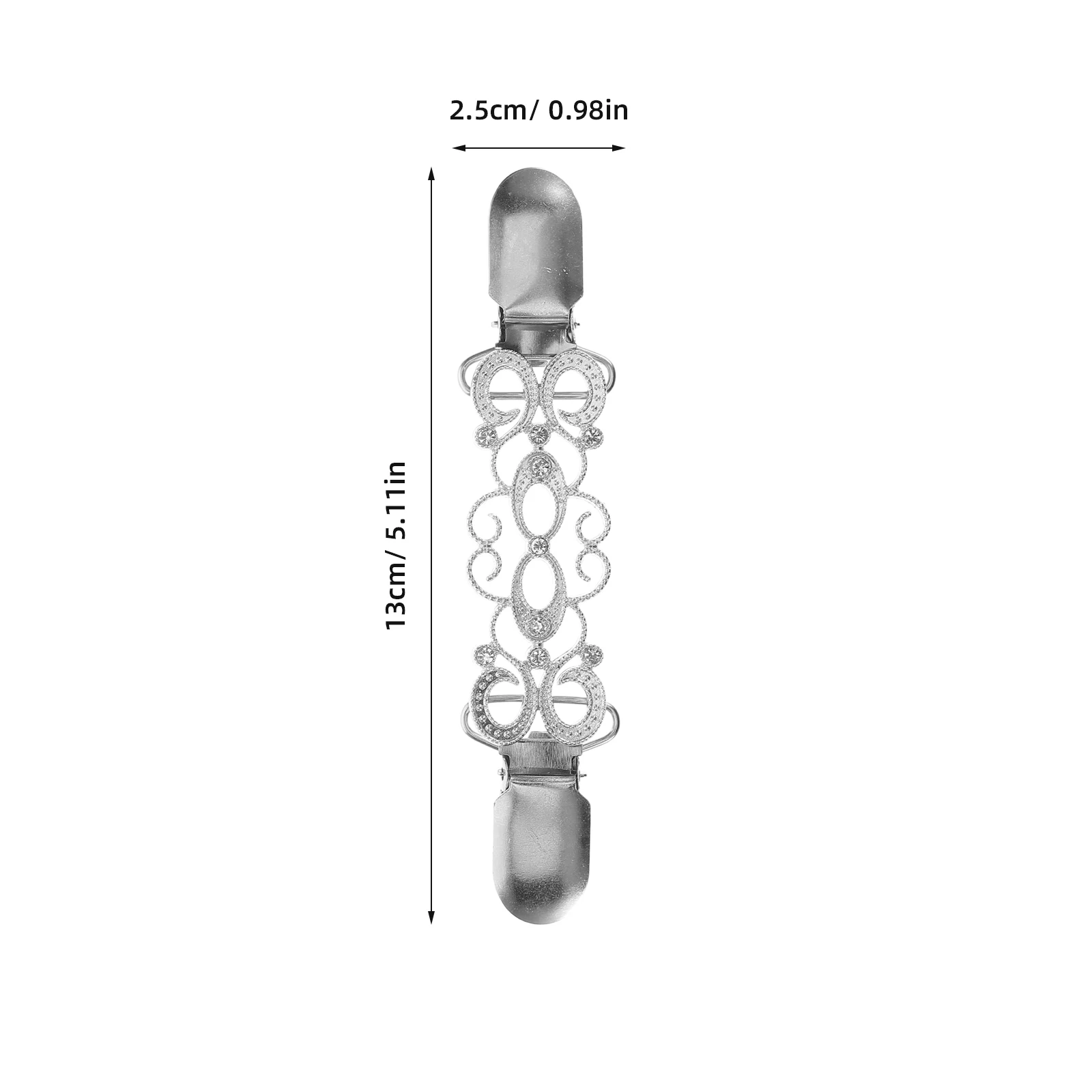 여성용 우아한 스웨터 클립 2개 - 반짝이는 라인스톤 가디건 클립 - 빈티지 의류 숄 고정용 클립