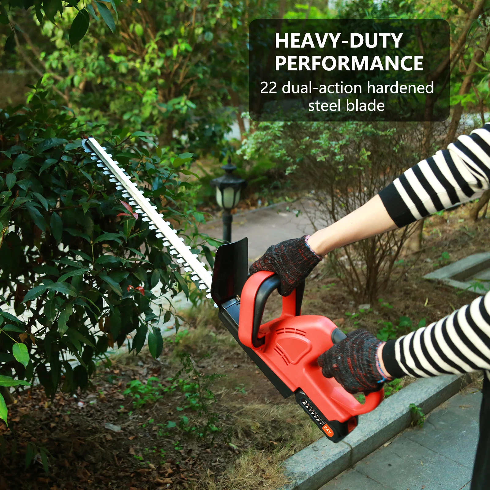 Powerful Batteries Rechargeable On/off Switch Safety Guard Hedge Trimmer 800W Electric Cordless Hedge Cutter Grass Shear 3