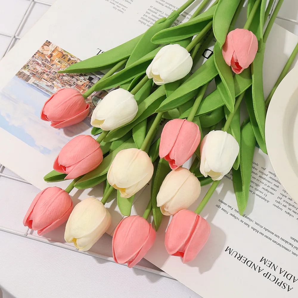 Tulip Flower Artificial Tulip Bouquet 3/5pcs PE Foam Fake Flower Wedding Decoration Home Garden Bouquet Decoration Gift artificial plants artificial flowers artificial tulip flower artificial flower bouquet artificial flower