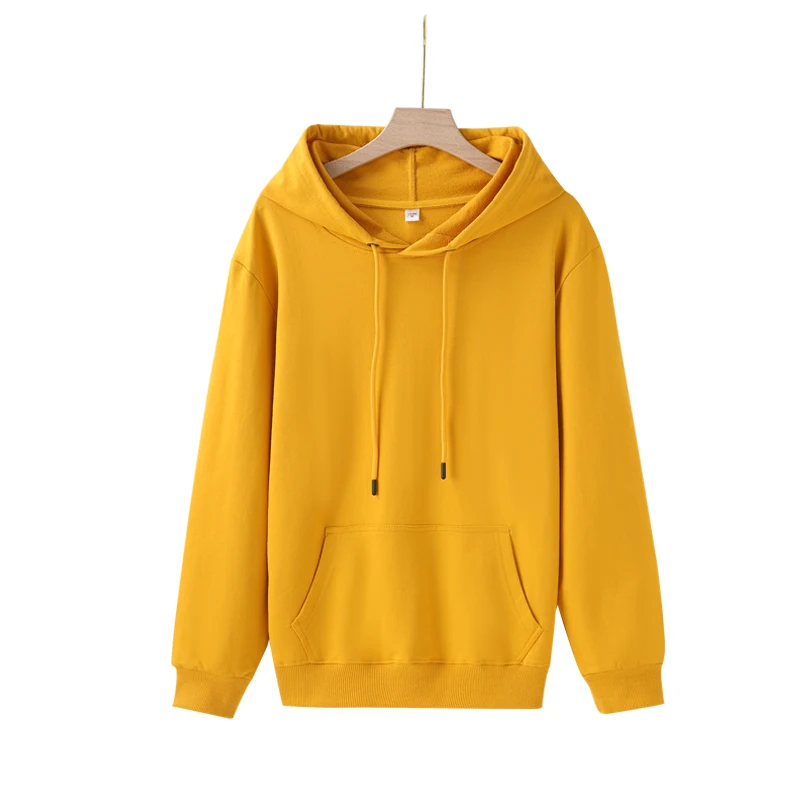 Spring And Autumn New Style Long Sleeve Solid Color Terry Cotton Hoodie For Men And Women With Loose Casual Couple Costume Top