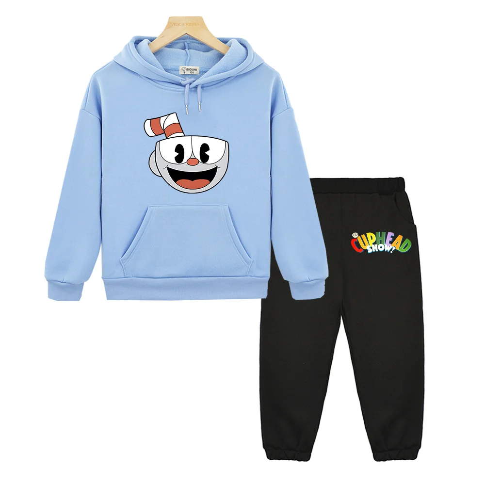 

Cuphead Hot Sales New Anime Clothes Girls Hoodies Spring and Autumn Sweatshirts Boys 2024 Cartoon Boutique Long Sleeve Kids Sets