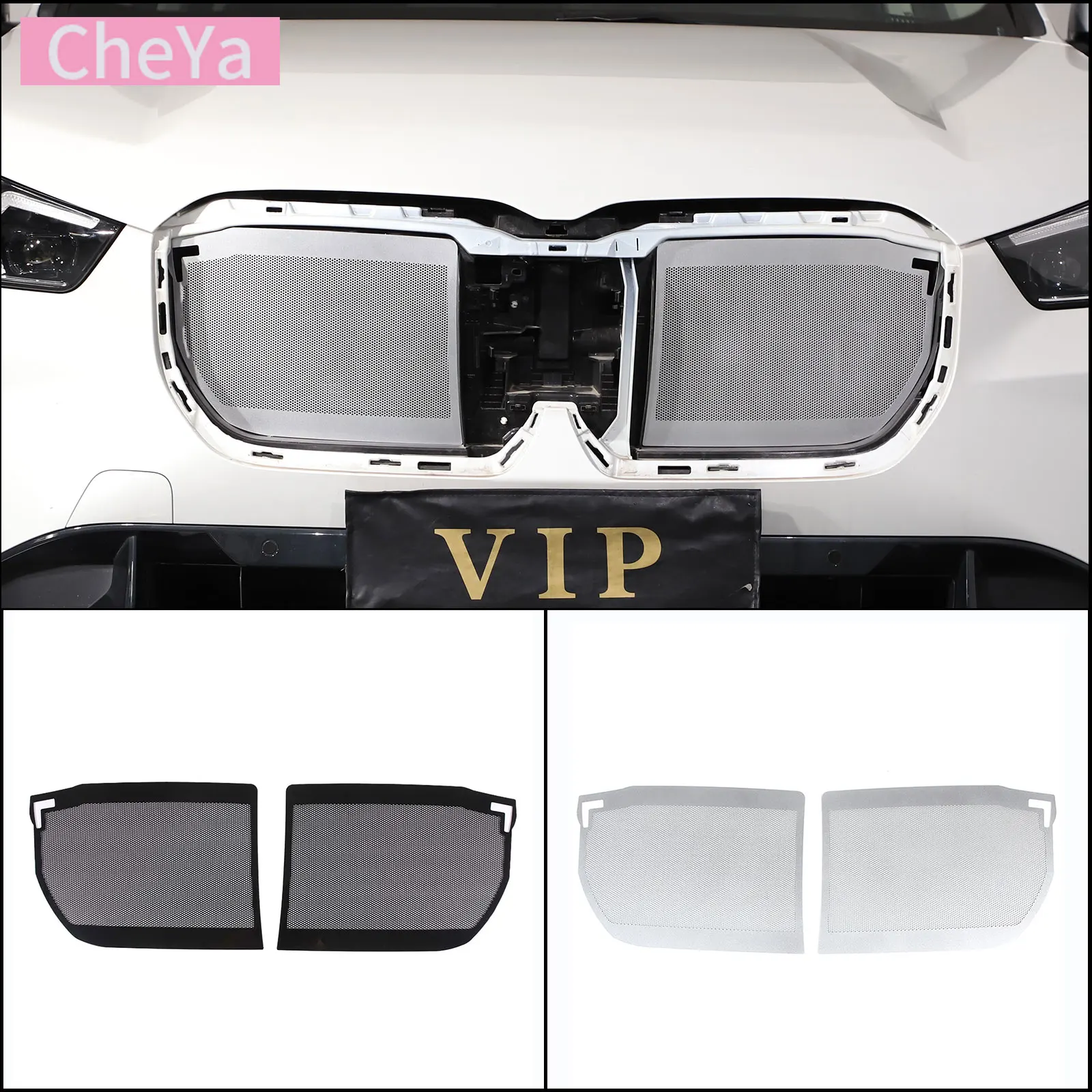 

cheya Stainless Steel Car Front Head Grille Insert Net Insect Screening Mesh Cover Trim for BMW X1 iX1 U10 U11 2023+ Accessories