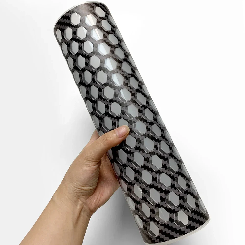 Auto Waben Rücklicht Vinyl Wrap Aufkleber Wasserdicht Selbstklebende Vinyl Carbon Faser Dekor Lampe Filme für Auto Zubehör – Detail 1