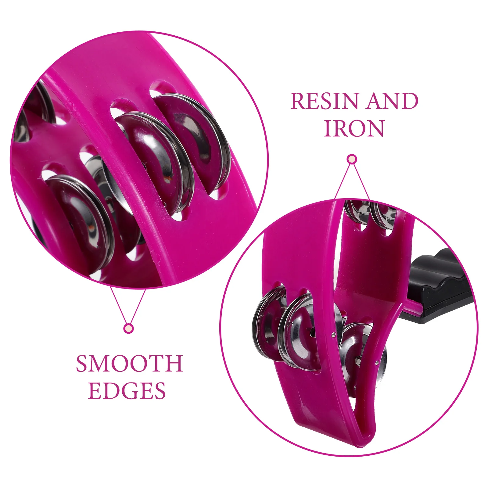 Half-moon Tambourine Handheld Percussion Instrument Musical Party Tambourine tambourine instrument handle jingle bell
