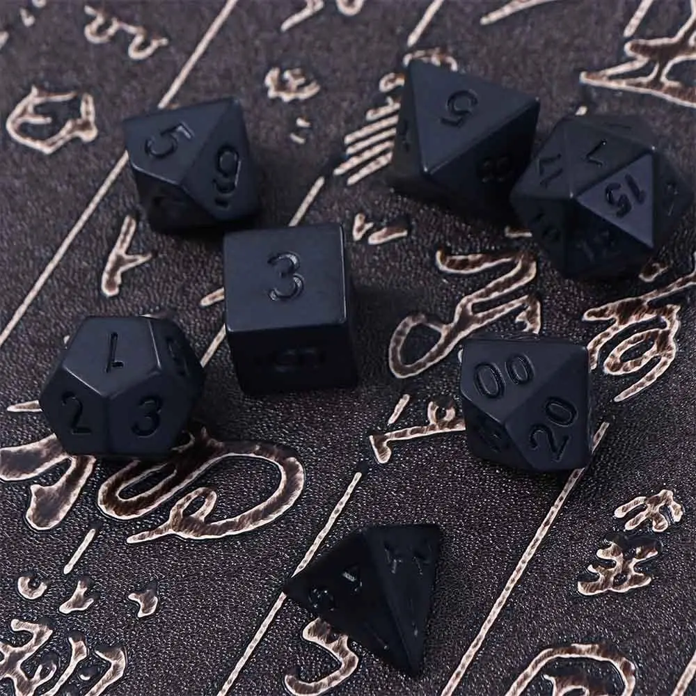 Black RPG Dice Set, Unprinted Polyhedron Cubes, DND Board Game, Digital Dice, New Personality, 7Pc Set