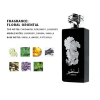 Marque arabe haut de gamme parfum unisexe Floral Oriental charme parfum musc vanille jasmin Rose vitalité confiance parfum 100ml 6