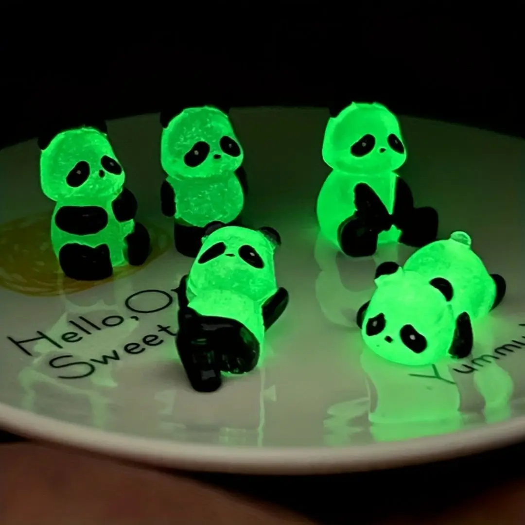 Panda Doll 1pc Shines in the Dark Micro Landscape Horticultural Potting Decoration Outdoor Courtyard Lawn Decoration
