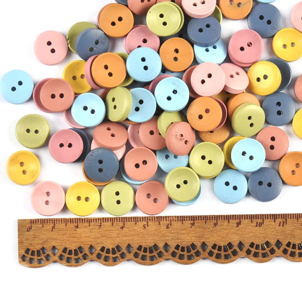 Gazechimp 25 Bottoni In Legno Colorati Da 30 Mm – Perfetti Per Cucito, Maglia, Scrapbooking E Decorazioni Fai Da Te - 3