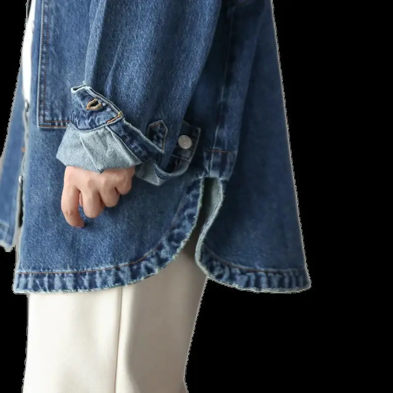 Women`s Jeans Jackets Blazer Tops Overcoat Y2k Retro Casual Coats Loose Trench Outerwear Street wear Women Tops Denim Coat Wear