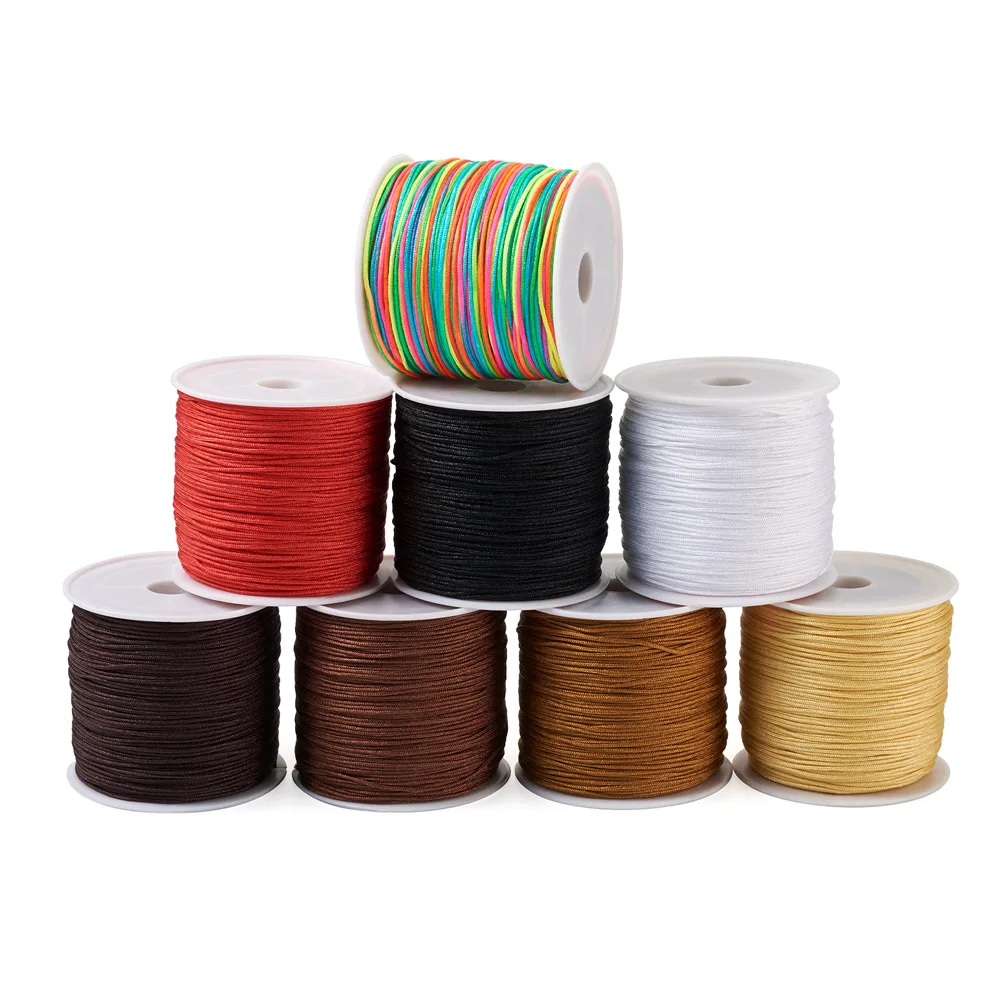 

Pandahall 0.8mm Nylon Thread Nylon String Jewelry Bead Cord Chinese Knot Macrame Cord for Woven Braided Bracelet Jewelry Making
