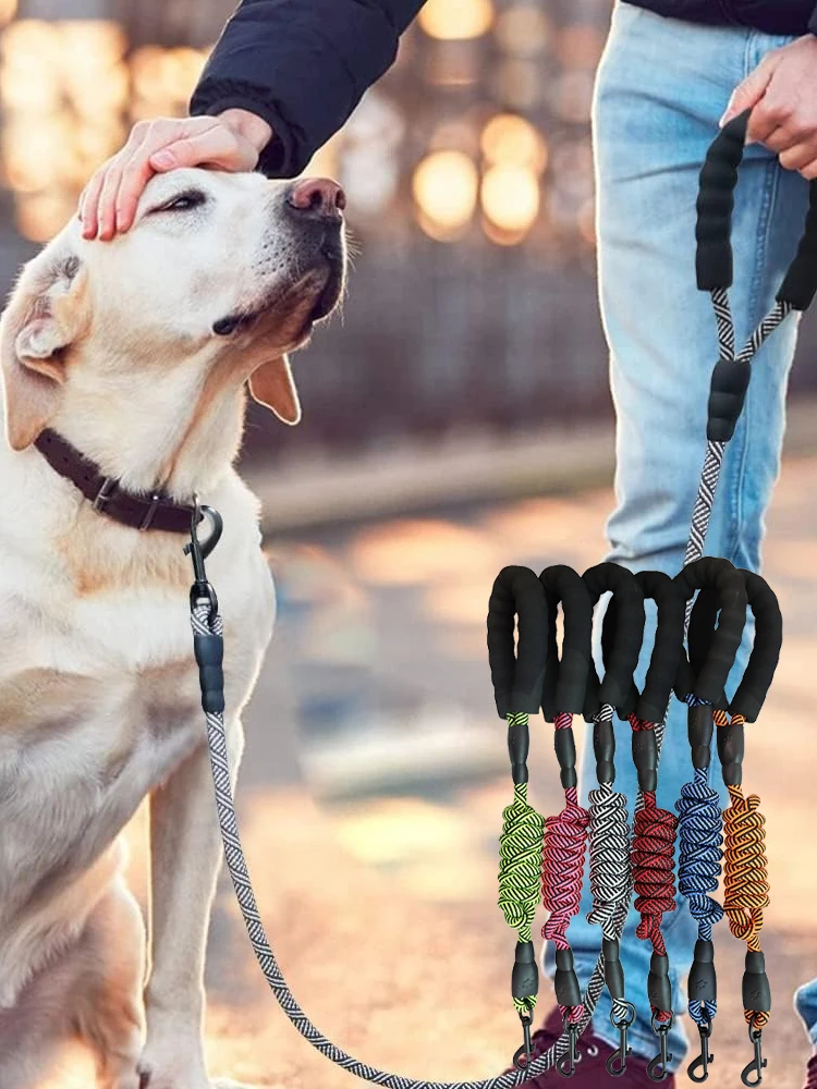 Reflective Nylon Round Dog Leash For Safe Walking And Control_voghion.com