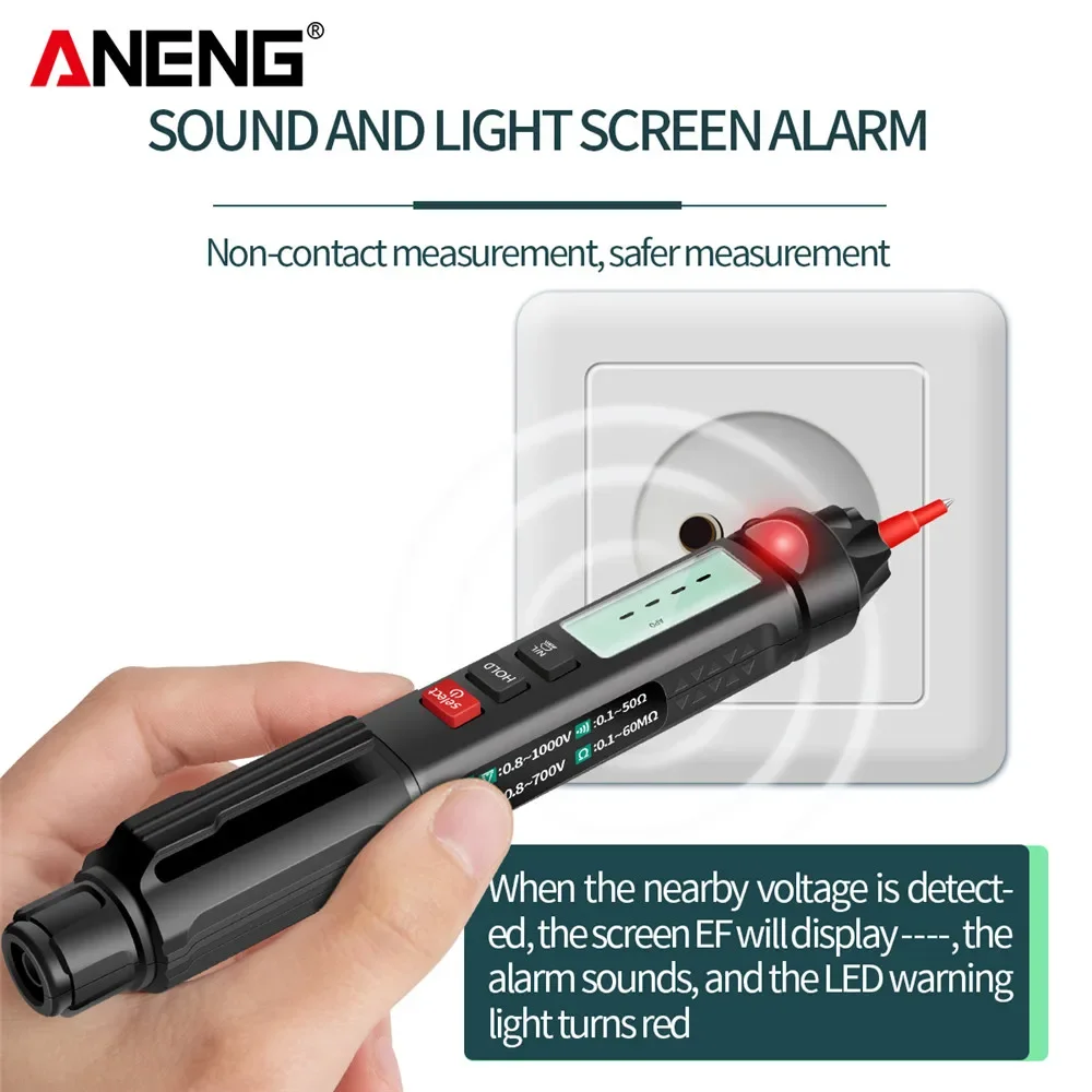 ANENG A3007 Digital Professional Multimeter Pen 6000 Counts Non-Contact Automatic AC/DC Voltage Ohm Tester Capacitance For Tool
