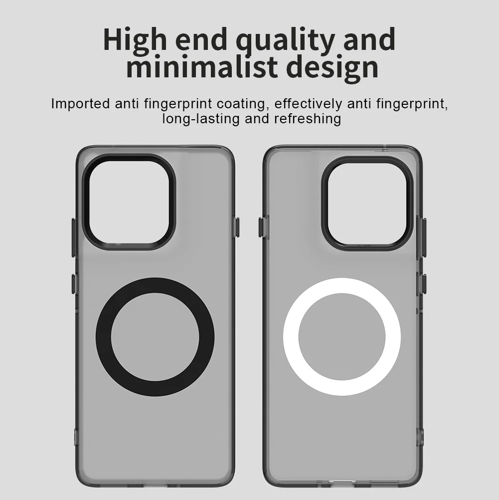 Magnetic Wireless Charging Transparent Case - Candy Colors Back Shell