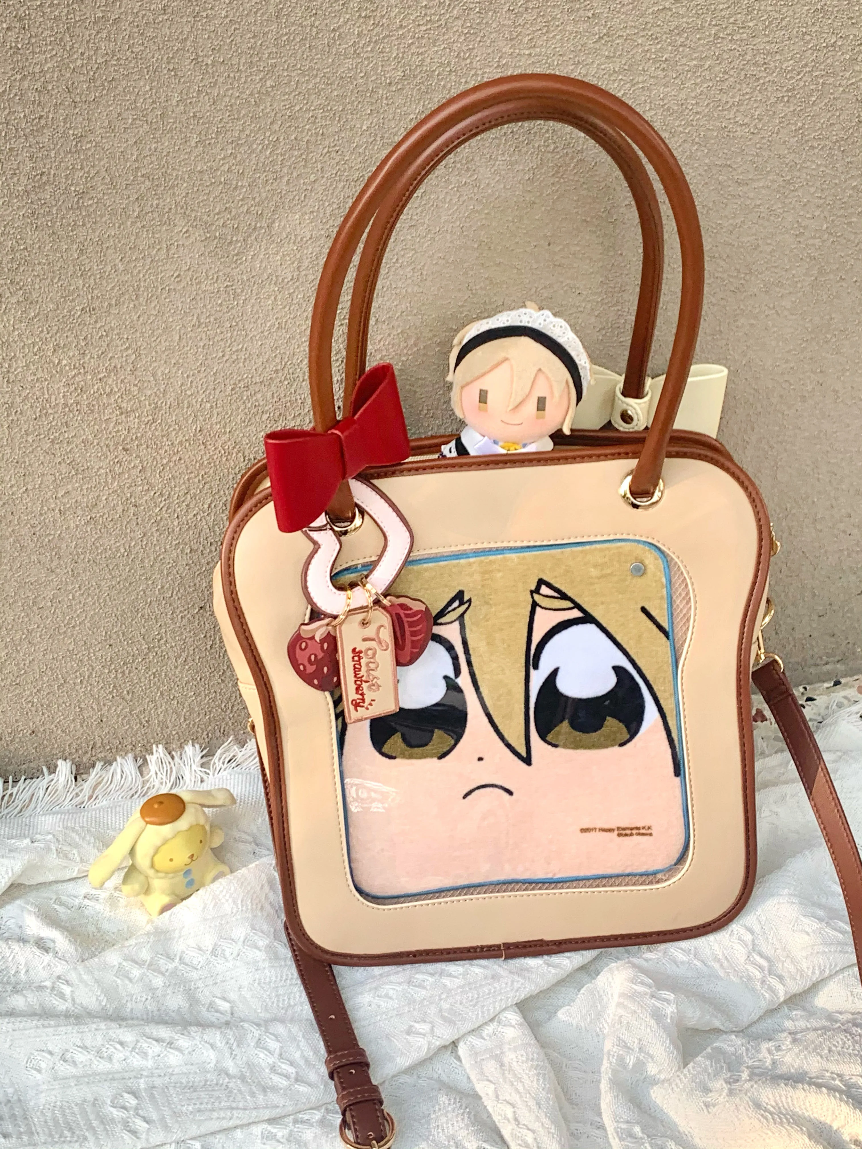 ☆RAIVE☆SWEETS BAG Kawaii Bow Toast Shaped Lolita Ita Purses and Handbags for