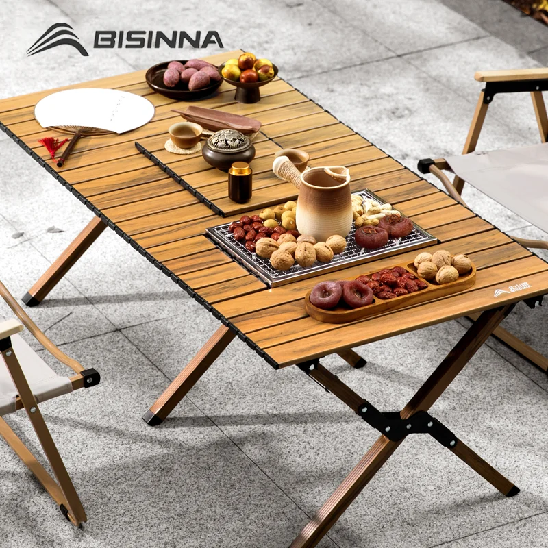 BISINNA Aluminum Folding Camping Table BBQ Picnic Stove